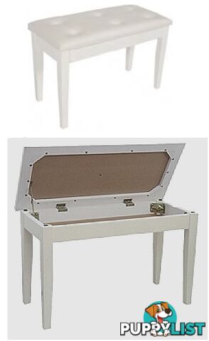 Piano Bench / ~ Polished White Piano stool