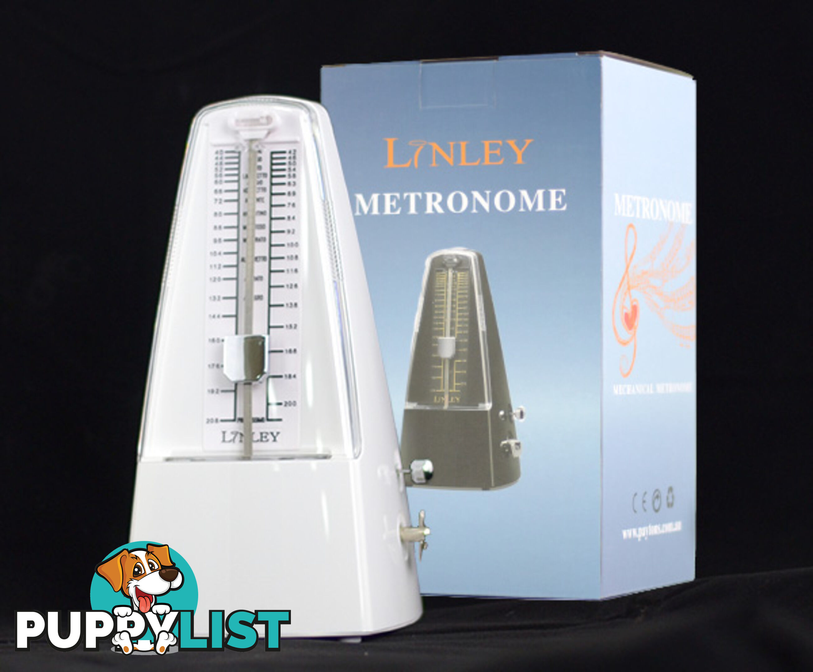 Linley Metronome Plastic with Bell Gloss White