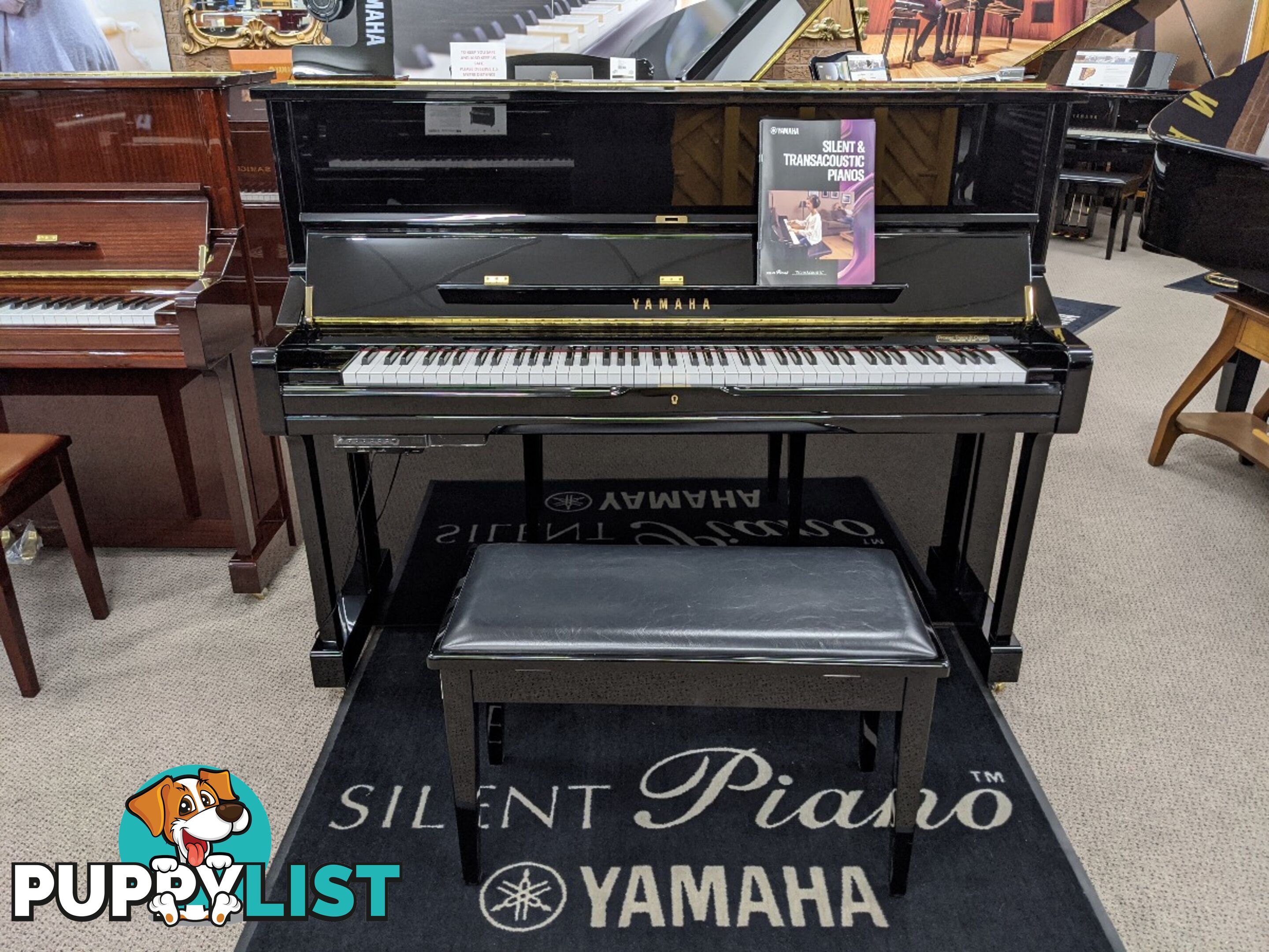 Yamaha U1 PEQ SILENT Upright Piano Polished Ebony 