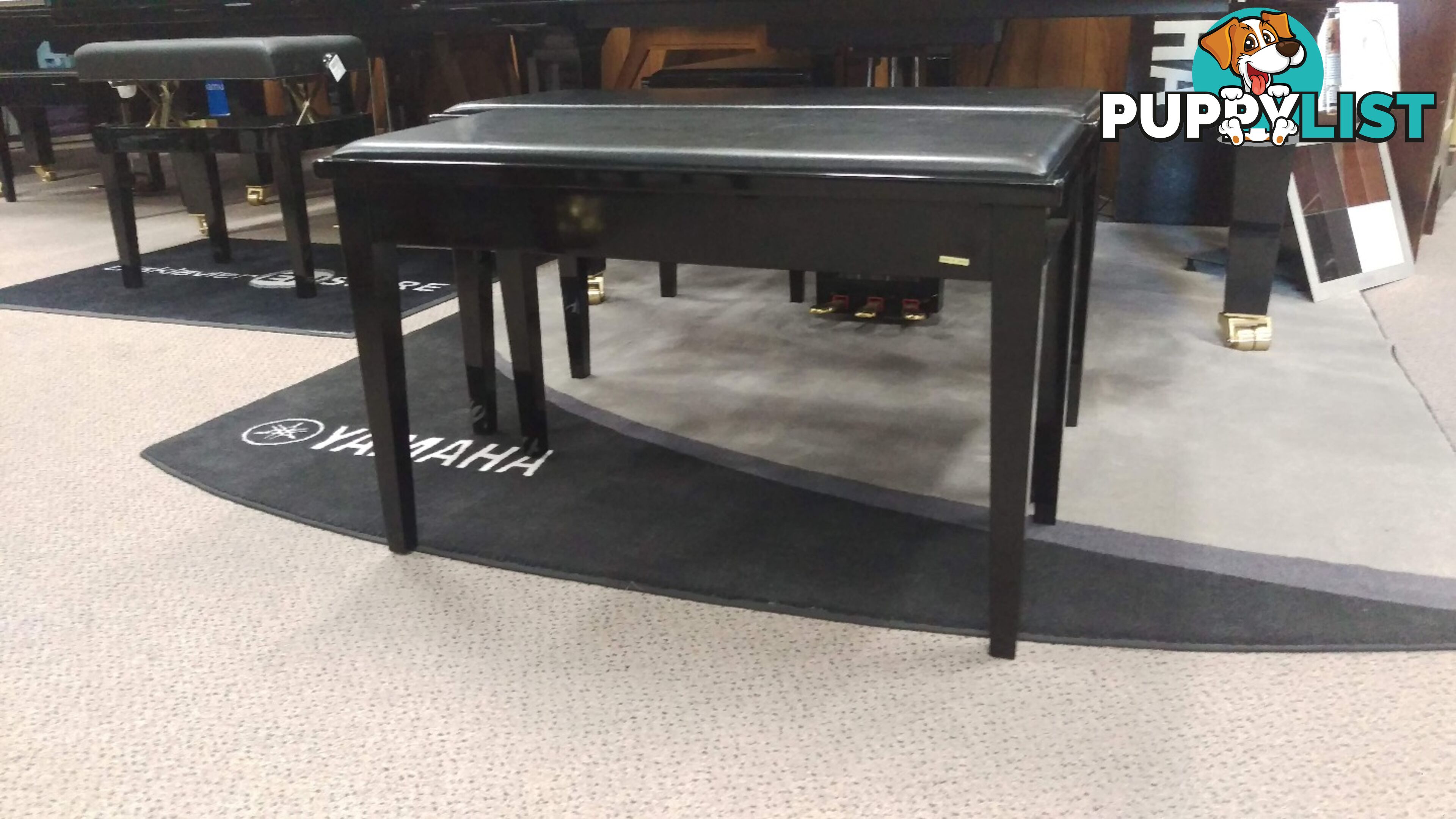 Yamaha No7PE Duet Piano Bench With Storage Polished Ebony (Black)