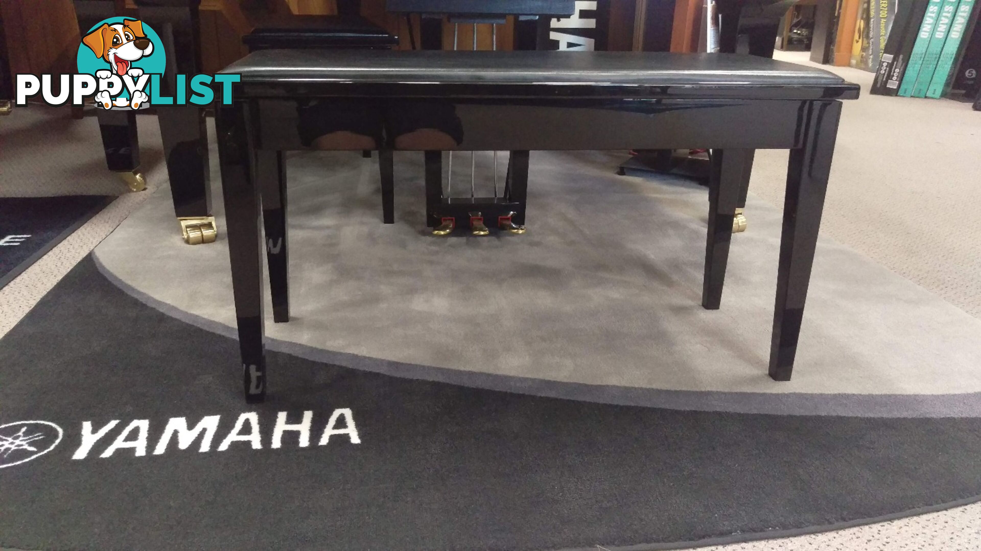 Yamaha No7PE Duet Piano Bench With Storage Polished Ebony (Black)