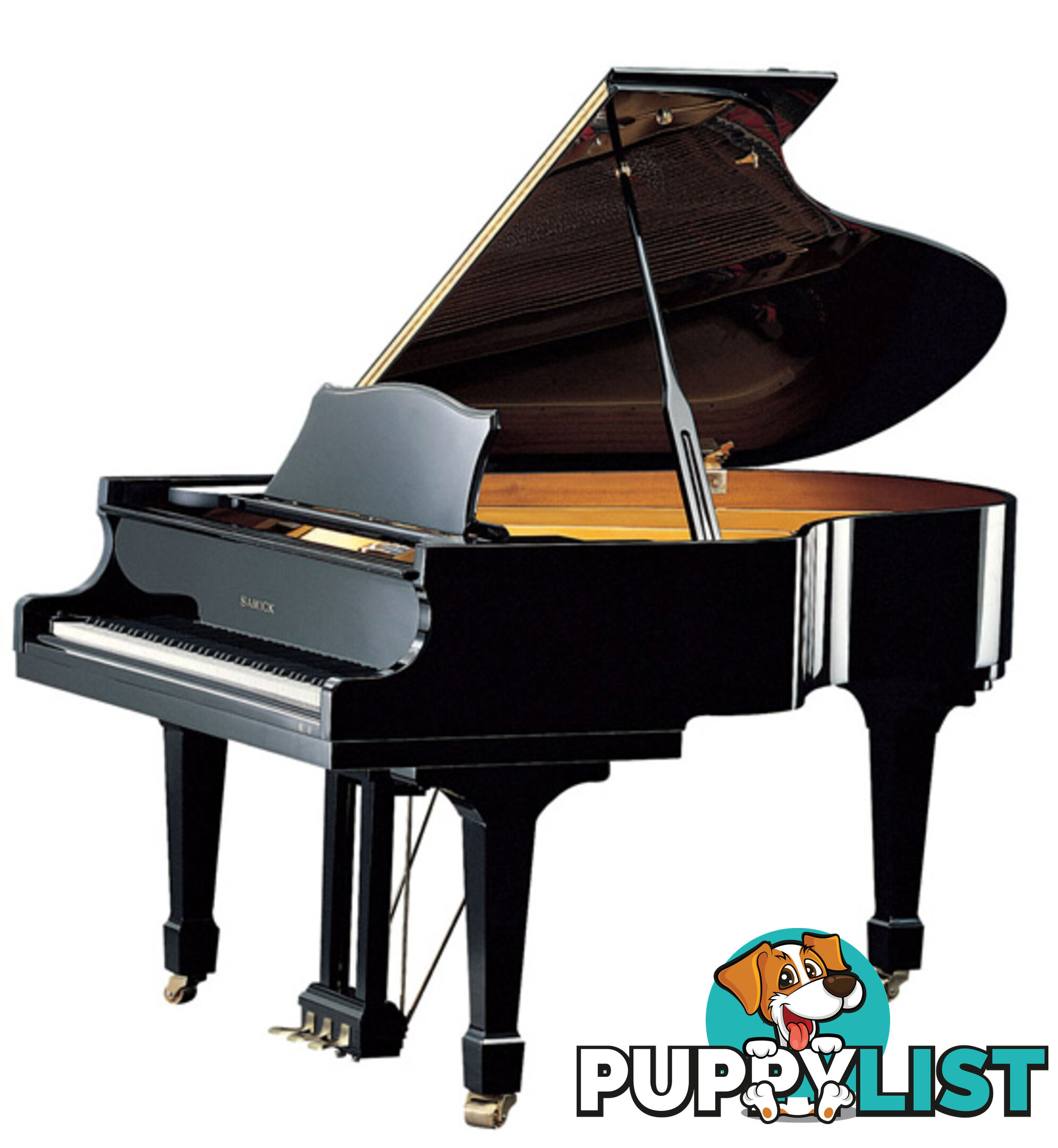 186cm Samick Grand Piano Ebony Polished NSG186