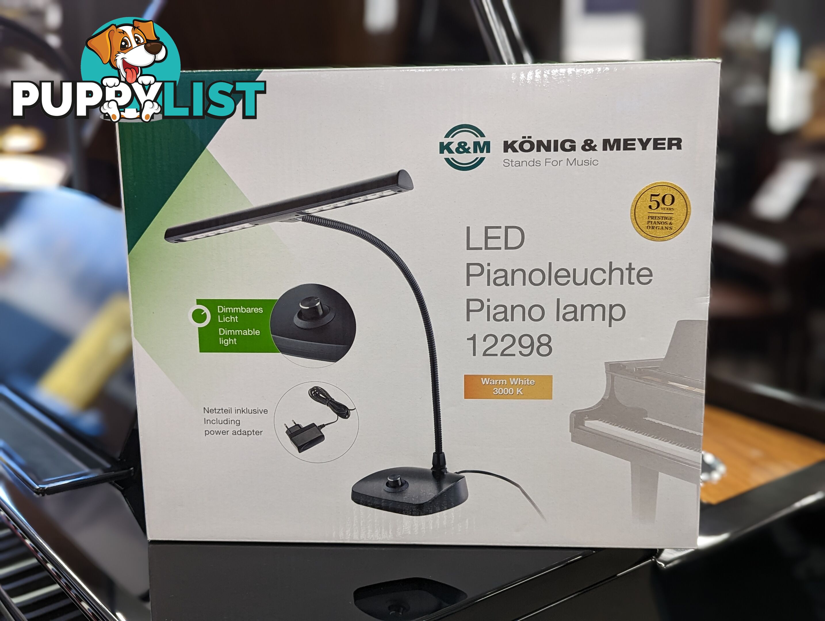 LED Piano Lamp / Light by Konig & Meyer in Black