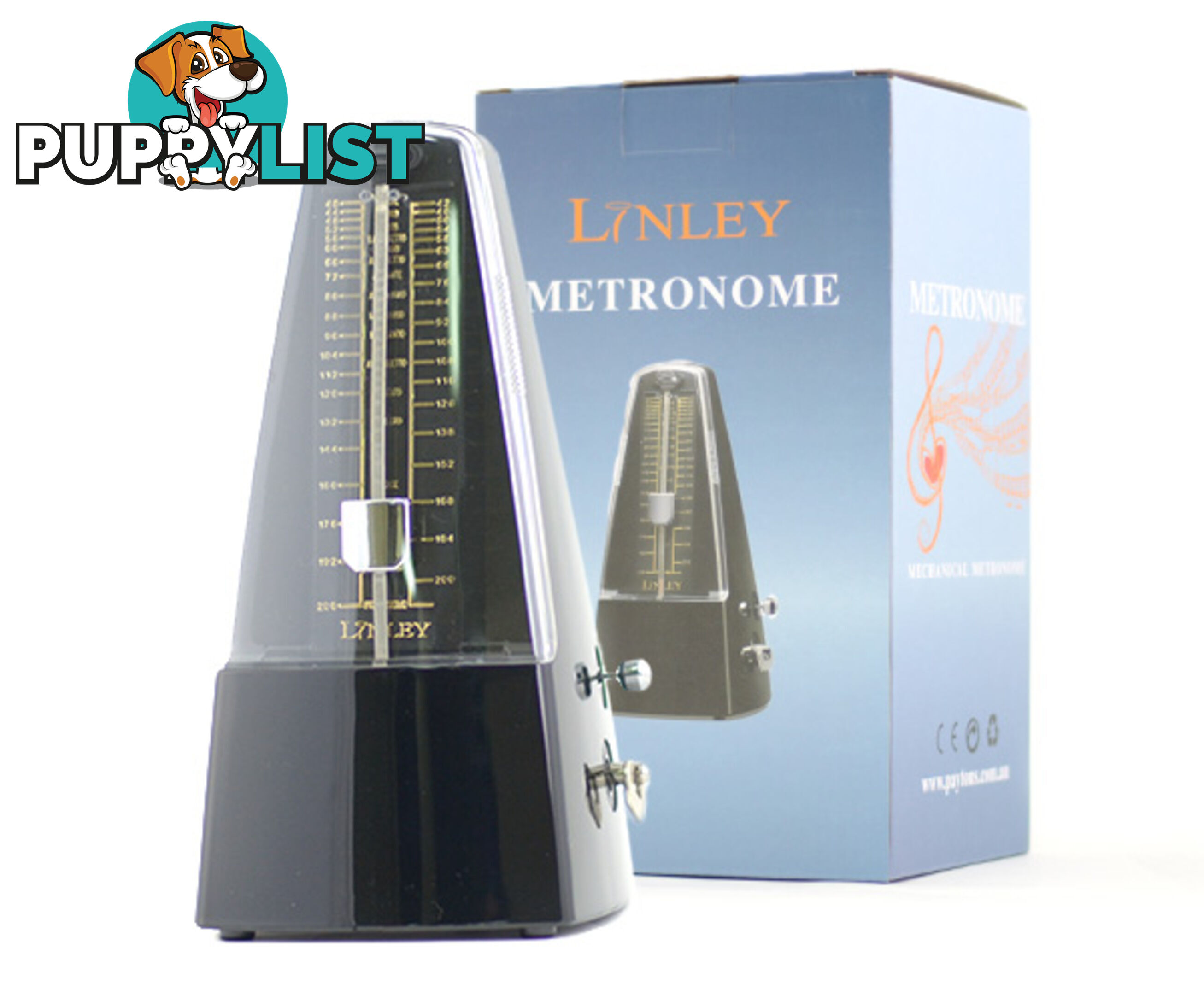 Linley Metronome Plastic with Bell Gloss Black