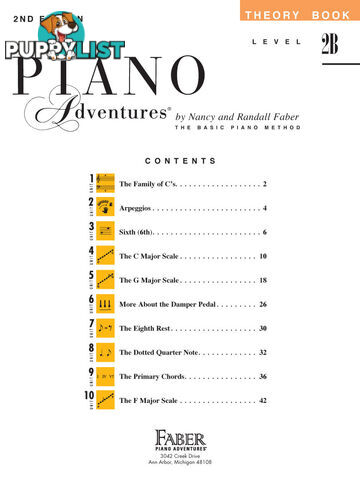 Piano Adventures Level 2B - Theory Book