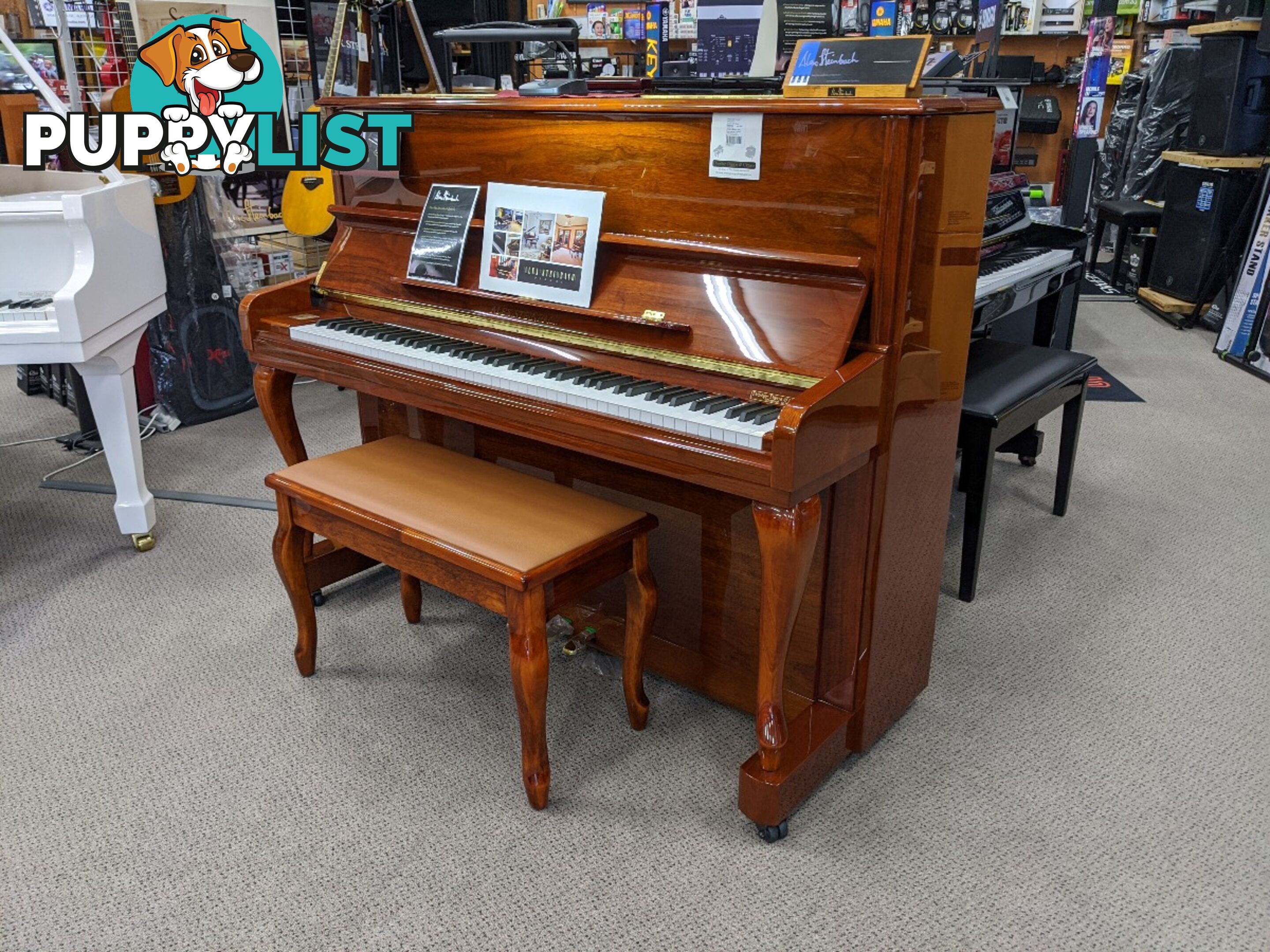 Alex Steinbach Upright Piano Romance ~ Classic  in Walnut  (JS121FD)