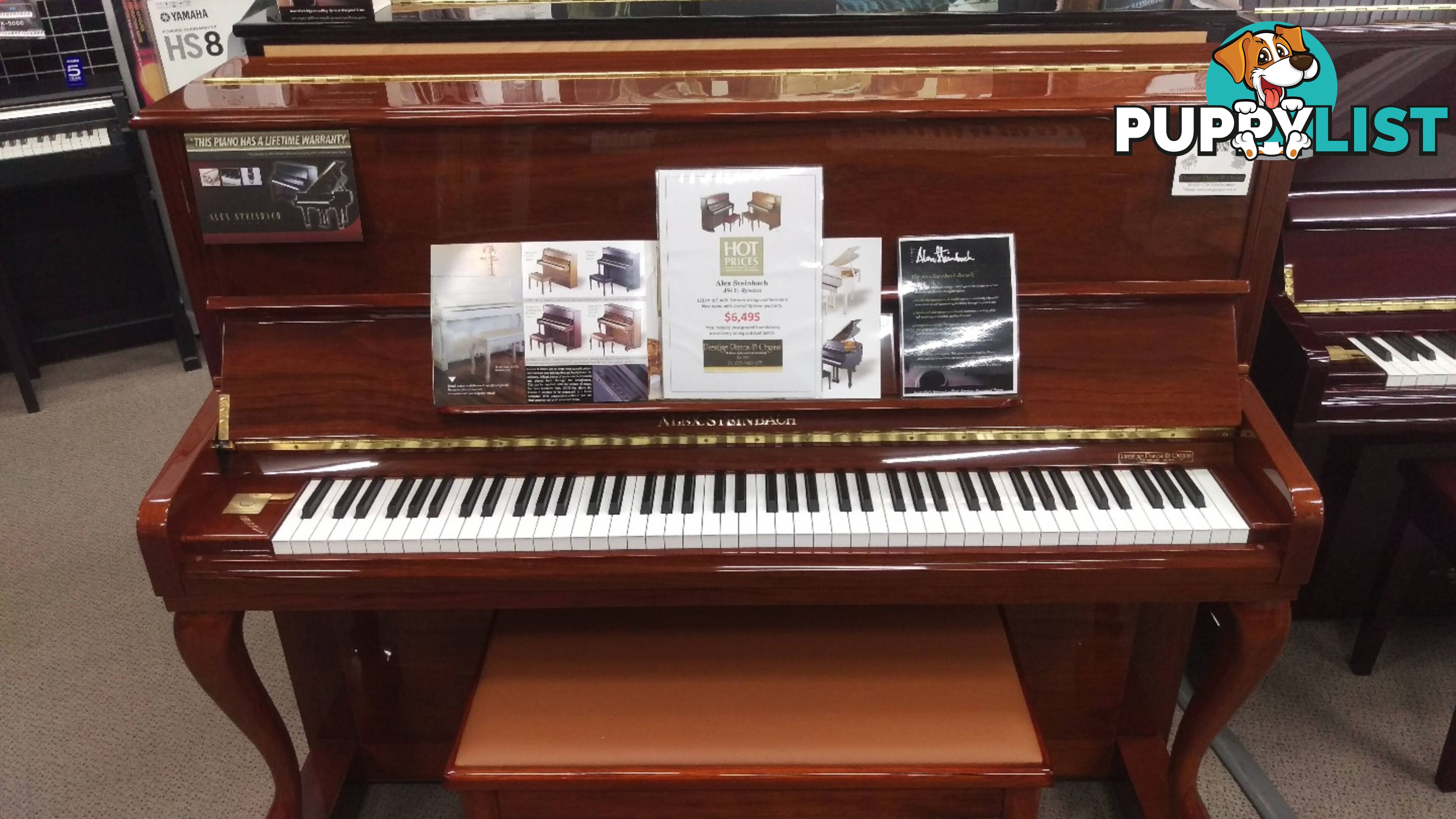 Alex Steinbach Upright Piano Romance ~ Classic  in Walnut  (JS121FD)