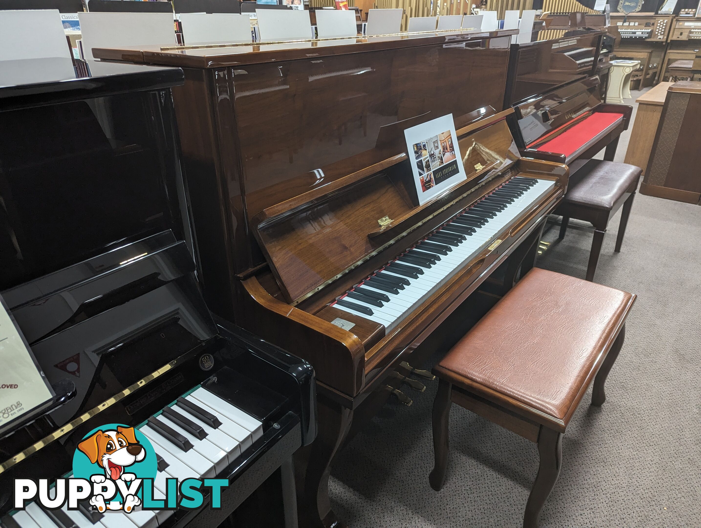 Alex Steinbach Professional,127cm Upright Piano in Walnut Polished ( 1998 Ser No #ISD00574)