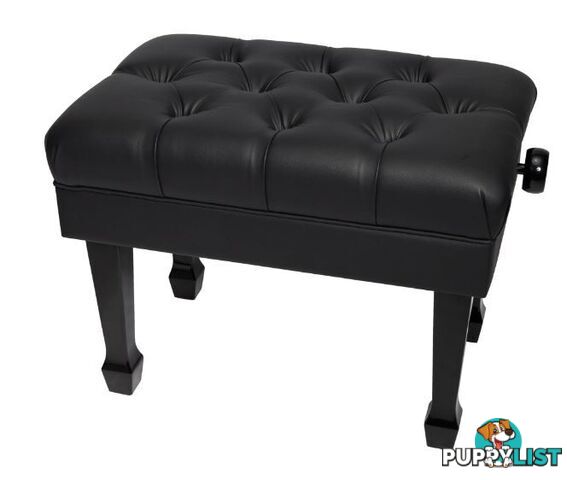 Crown Deluxe Skirted & Tufted Hydraulic Height Adjustable Piano Bench (Black)