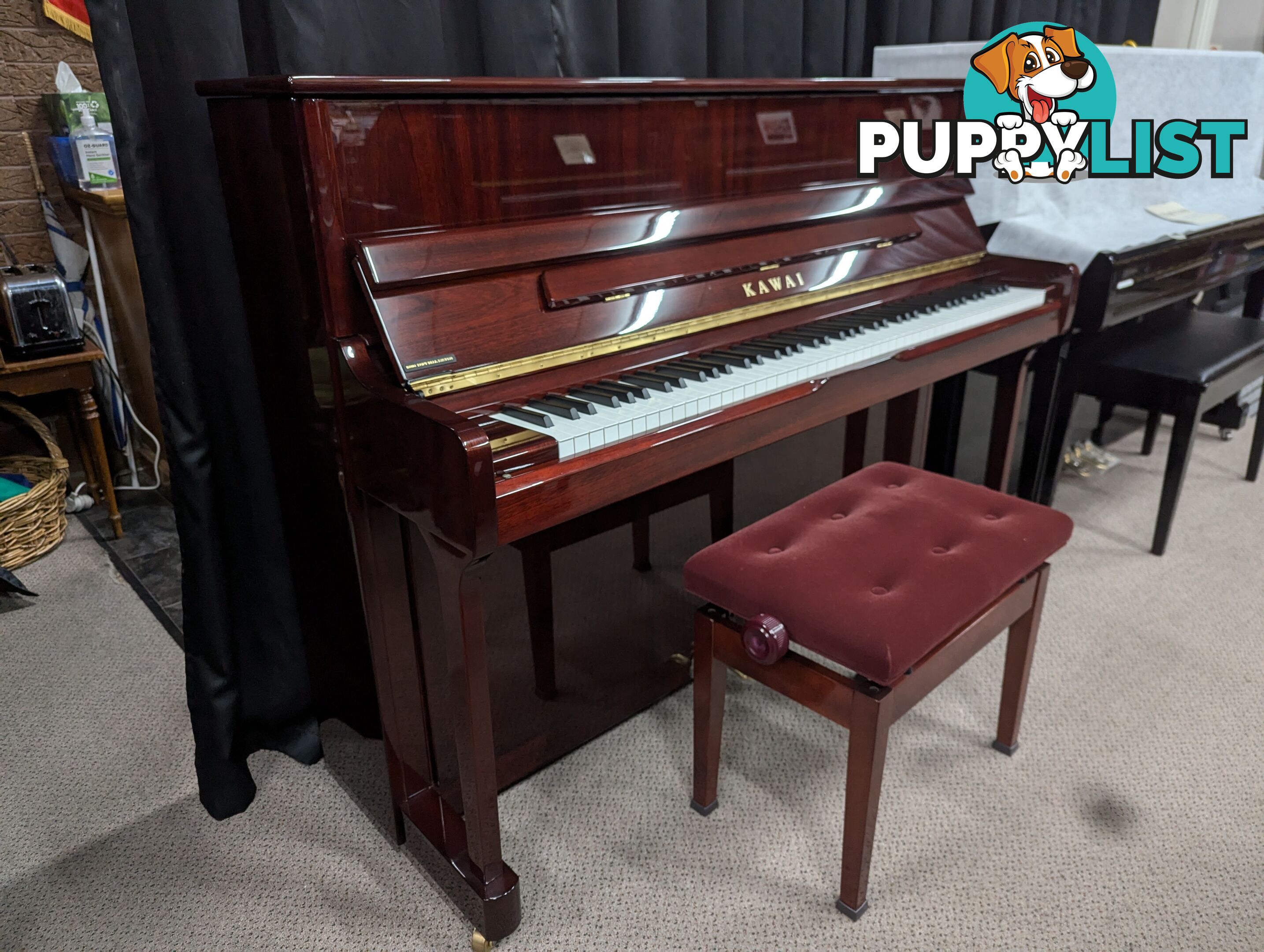 Kawai K2 114cm Upright Piano in Polished Mahogany