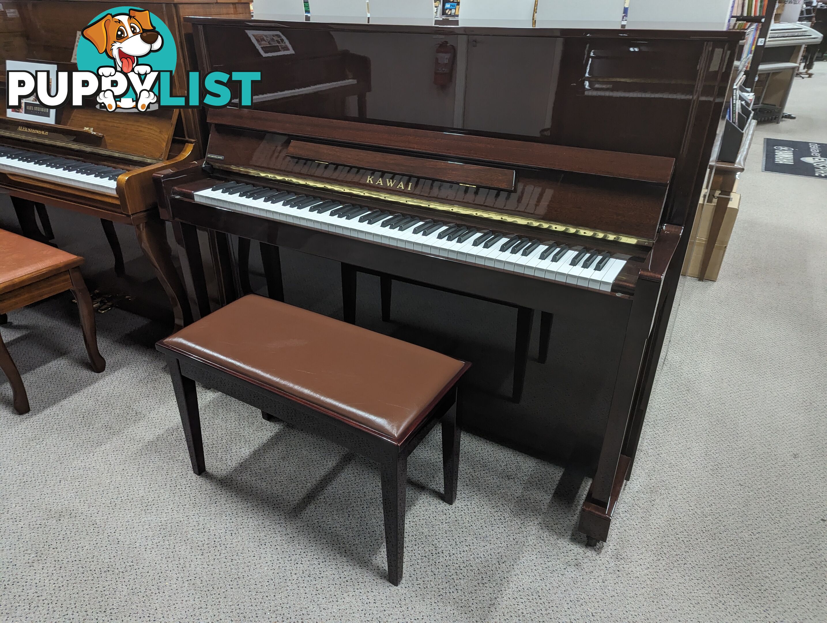 Kawai K25EA 121cm Upright Piano in Polished Mahogany - Ser No #2503394