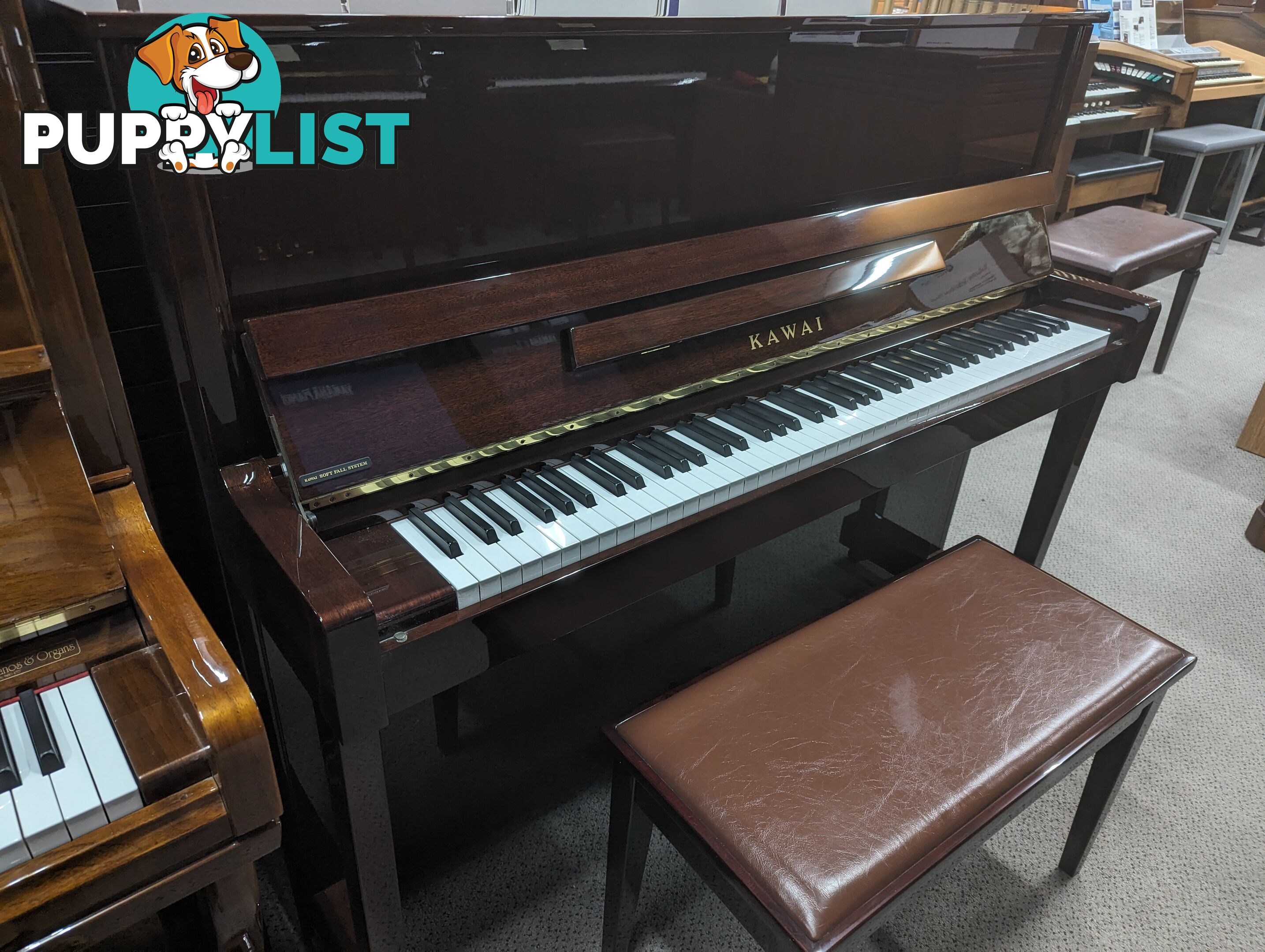 Kawai K25EA 121cm Upright Piano in Polished Mahogany - Ser No #2503394