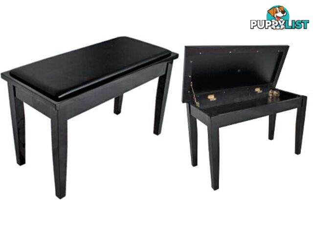 Piano Bench / ~ Polished Ebony Piano stool. 