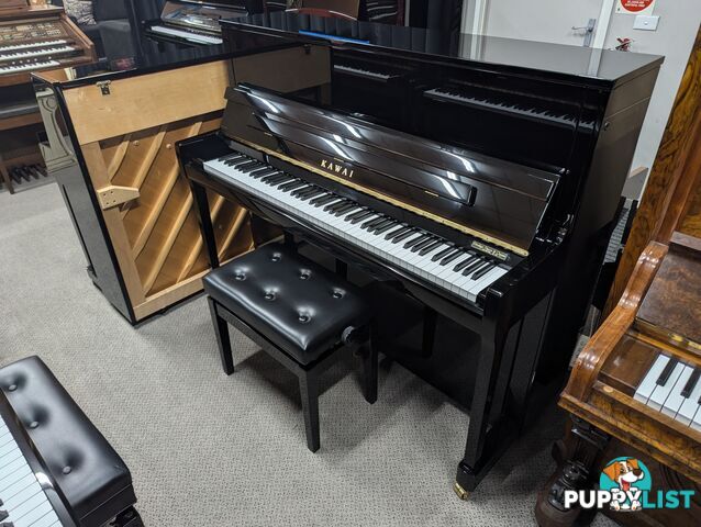 KAWAI K300J 122cm Upright Piano in Polished Ebony. Made in Japan