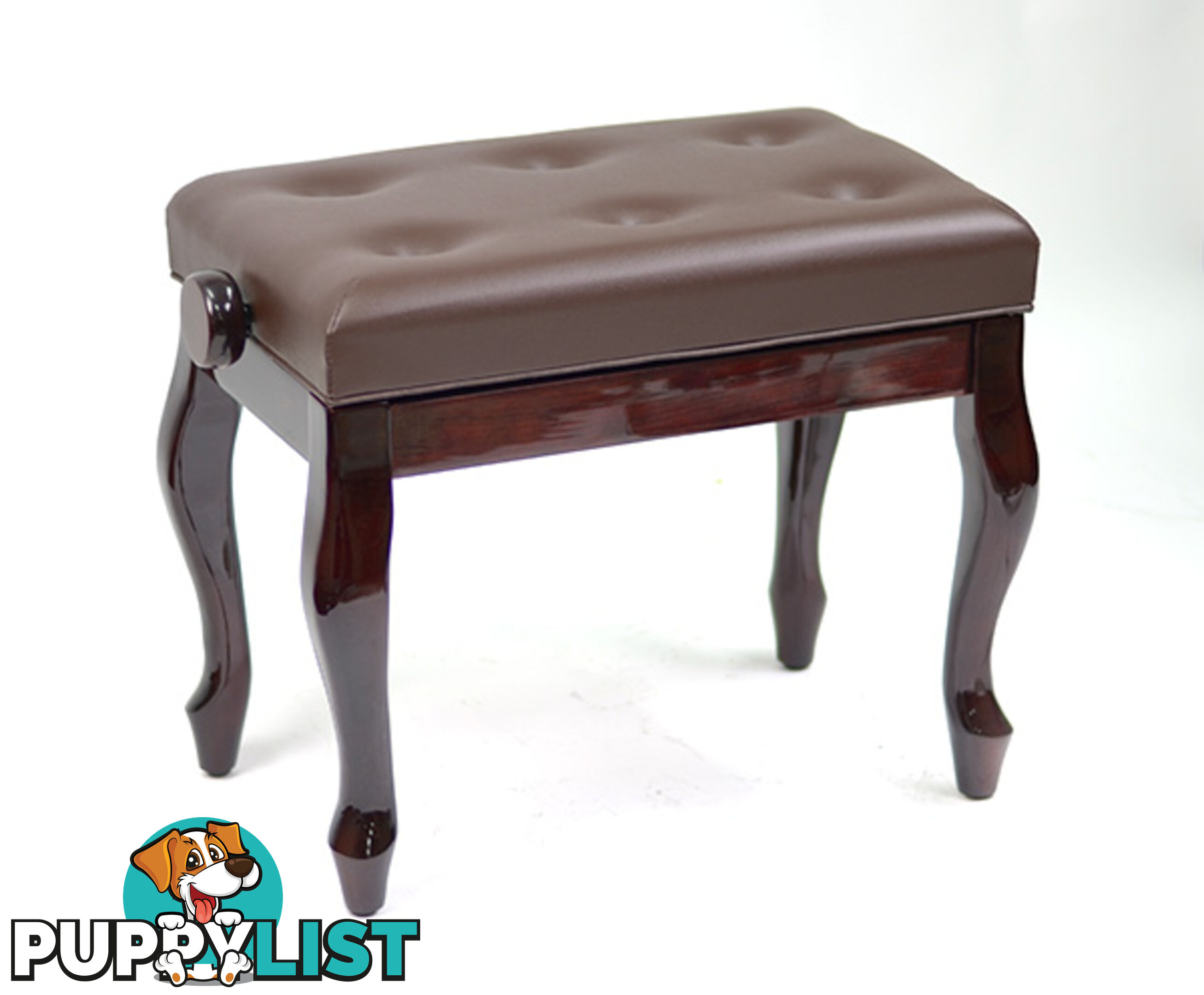  Adjustable Piano Bench / ~ Piano Stool ~ CABRIOLET LEGS - MAHOGANY