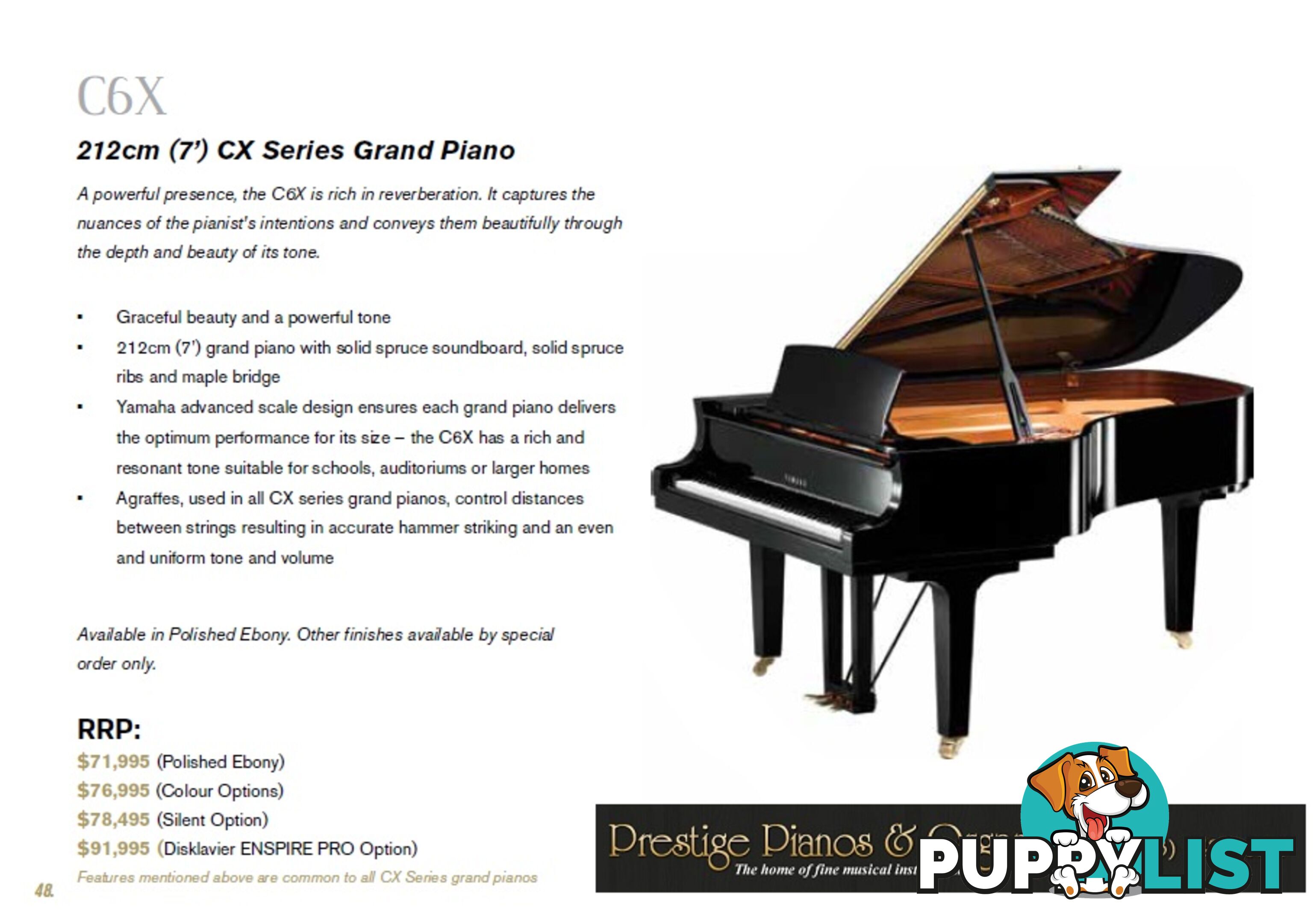 Yamaha C6 Grand Piano CX Series