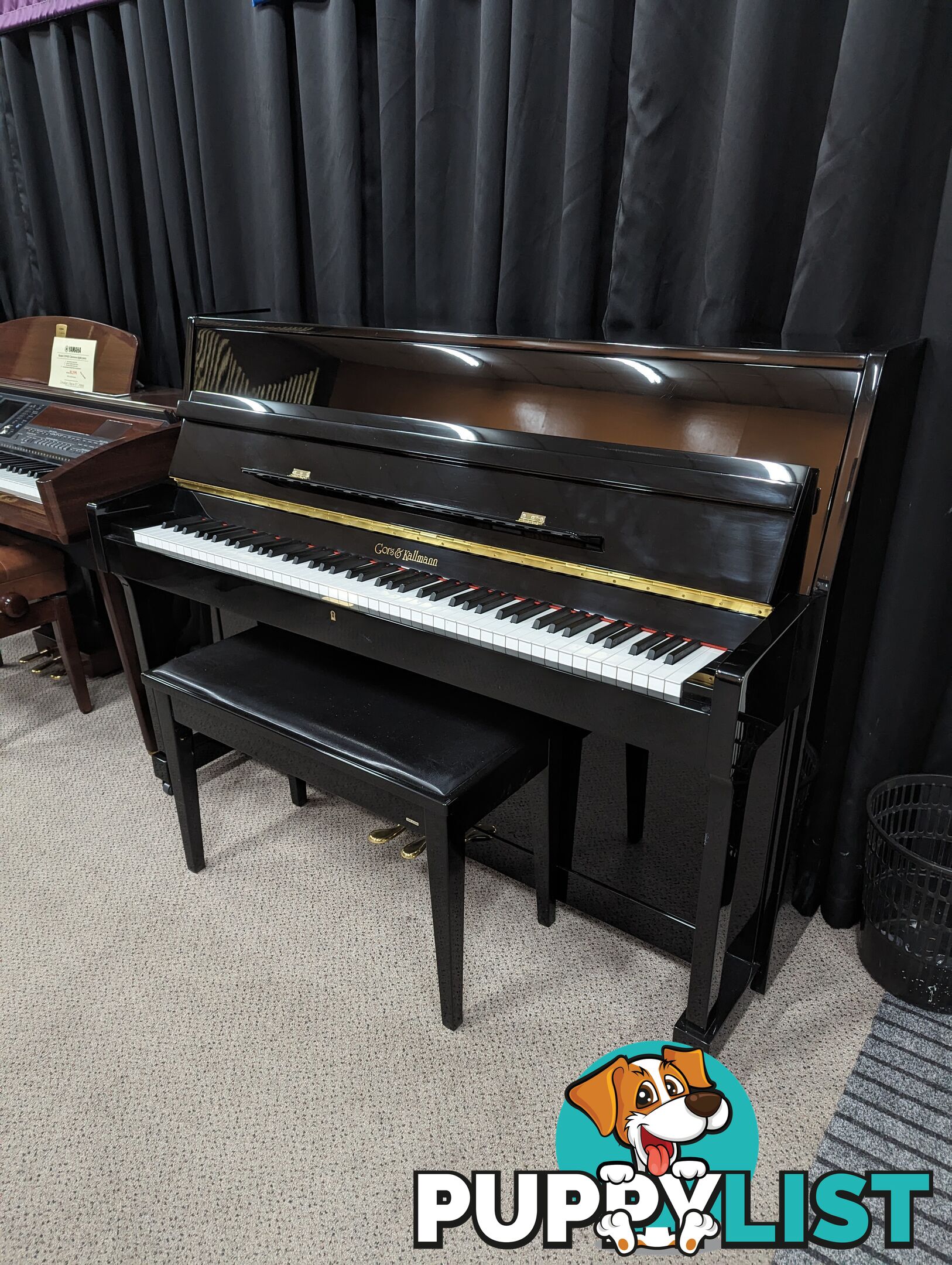 Gors & Kallmann 108cm Studio Upright Ebony Polished Piano