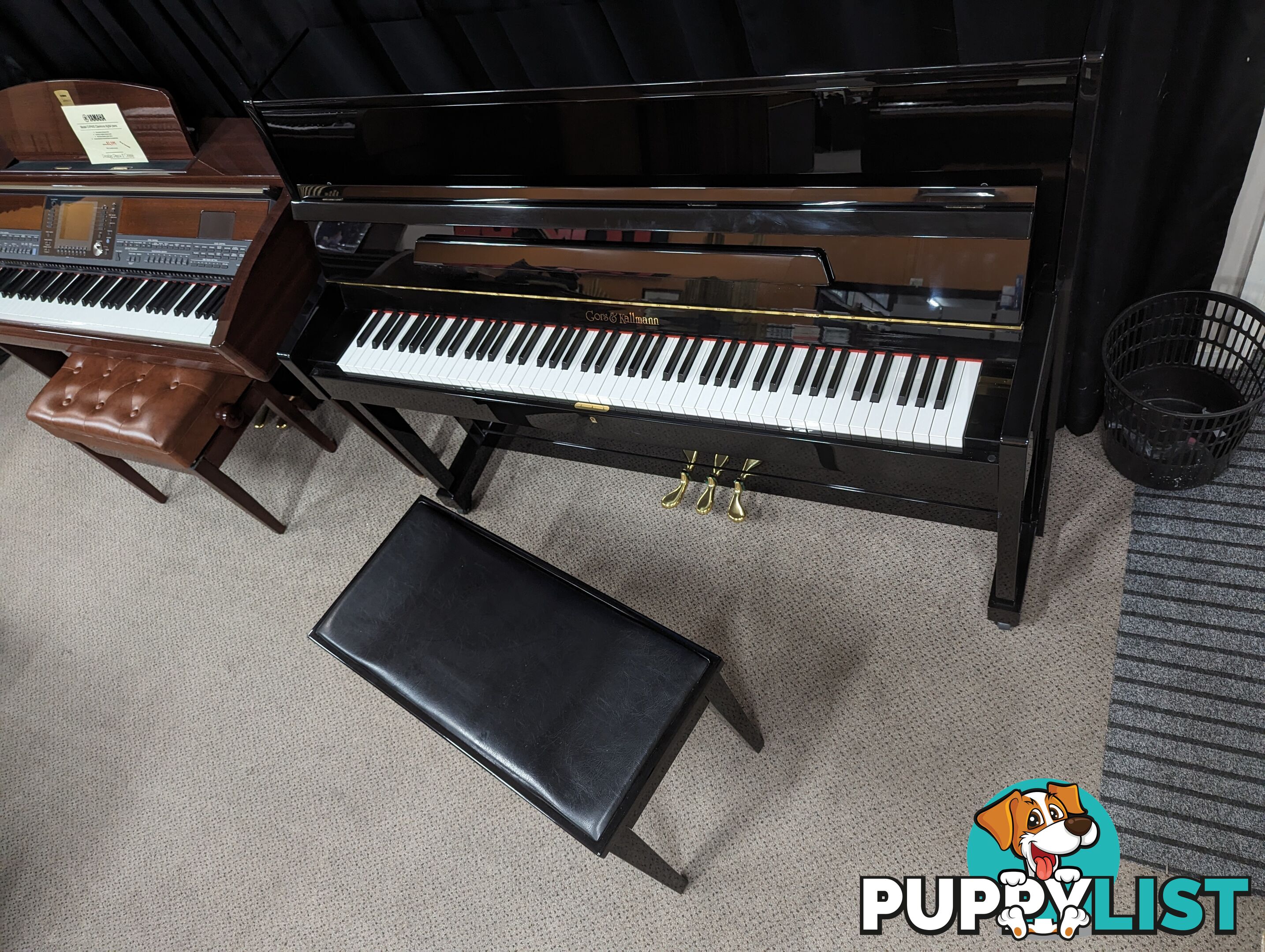 Gors & Kallmann 108cm Studio Upright Ebony Polished Piano