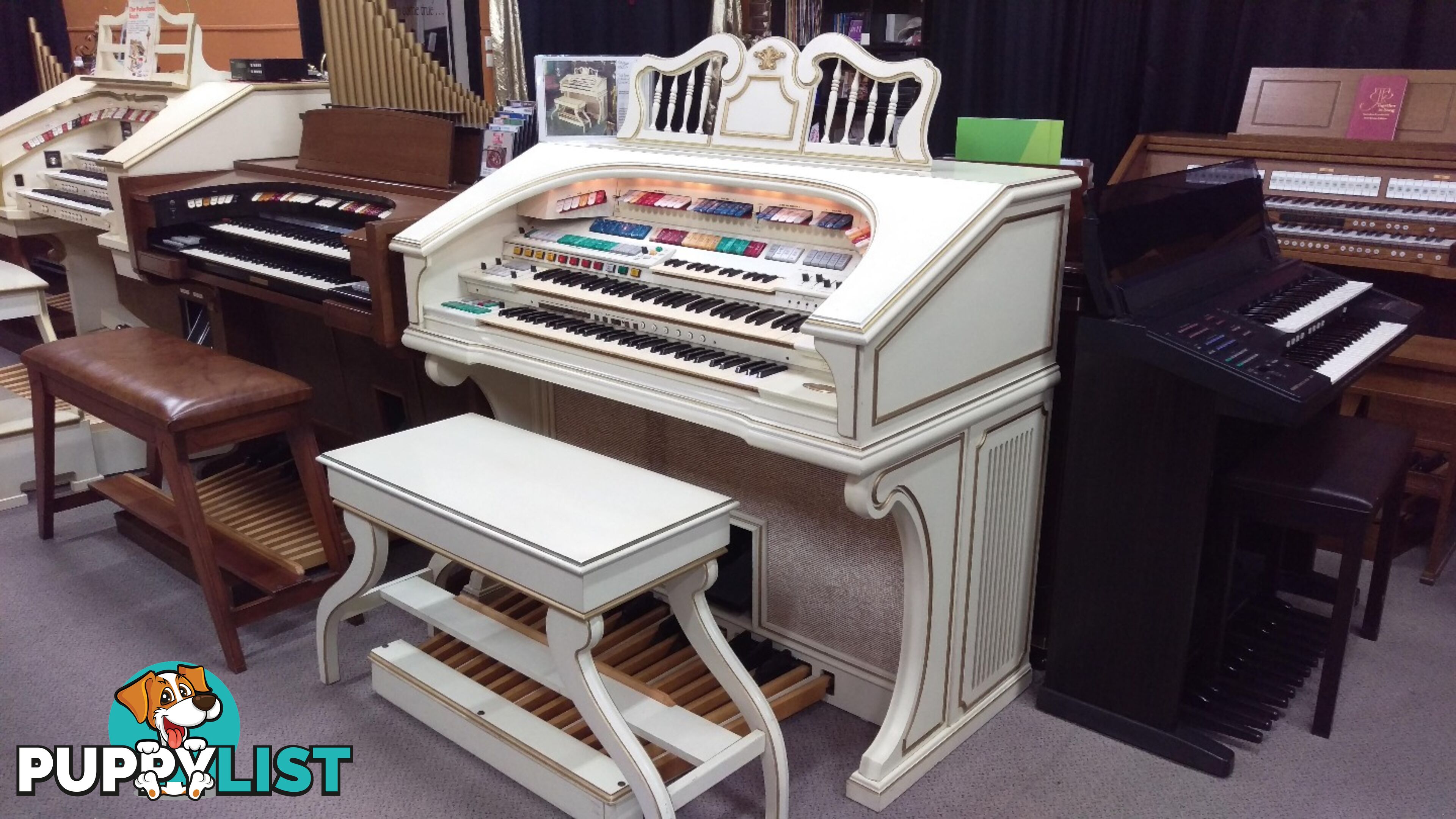 Wurlitzer Theatre Organ 950TA Deluxe Ivory & Gold Finish