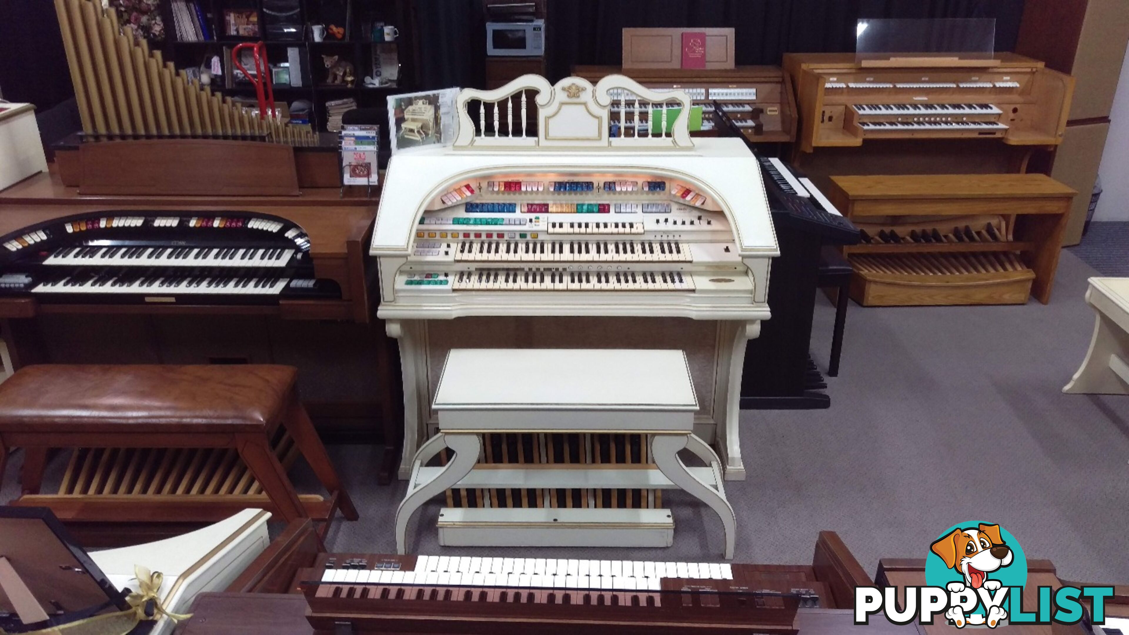 Wurlitzer Theatre Organ 950TA Deluxe Ivory & Gold Finish