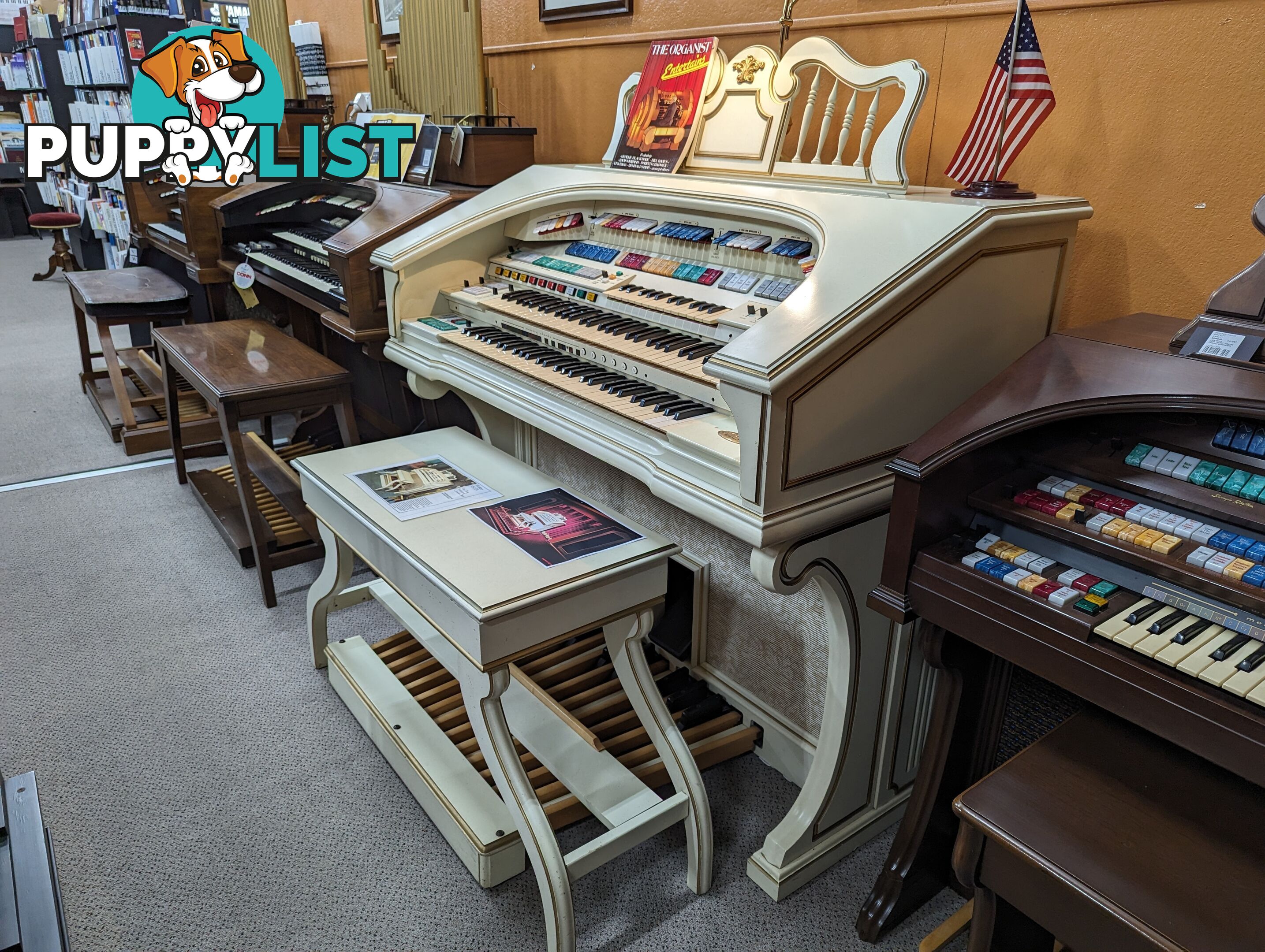 Wurlitzer Theatre Organ 950TA Deluxe Ivory & Gold Finish