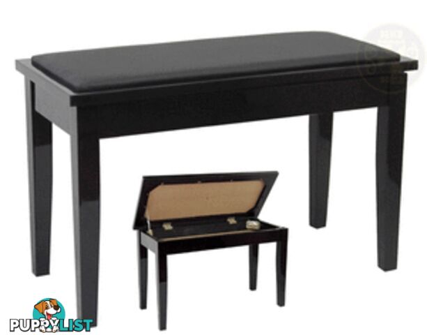 Yamaha No3PE Duet Piano Bench With Storage Polished Ebony 