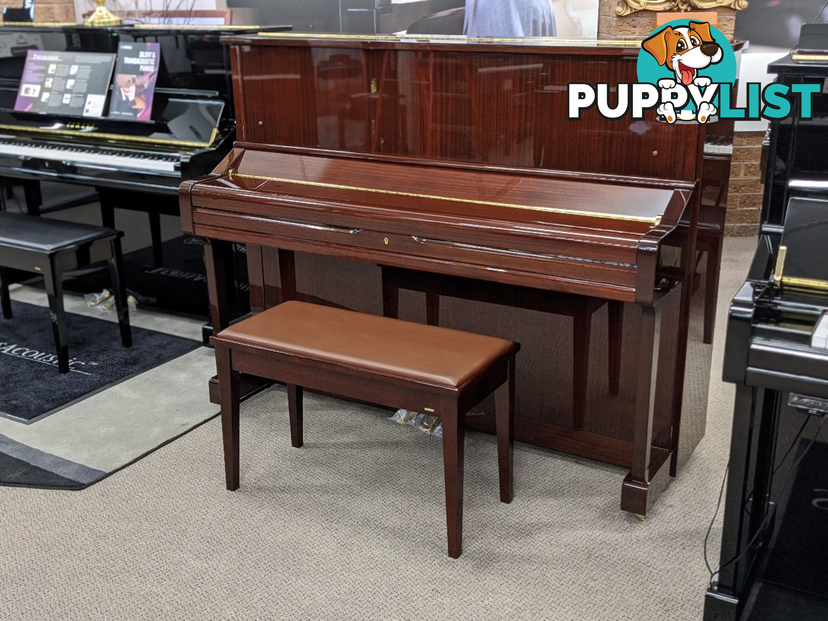 Yamaha U1 PMQ Acoustic Upright Piano Polished Mahogany