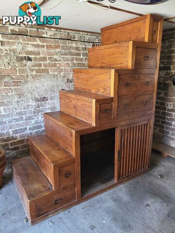 Kaidan Dansu Japanese Cedar Step Chest - Antique