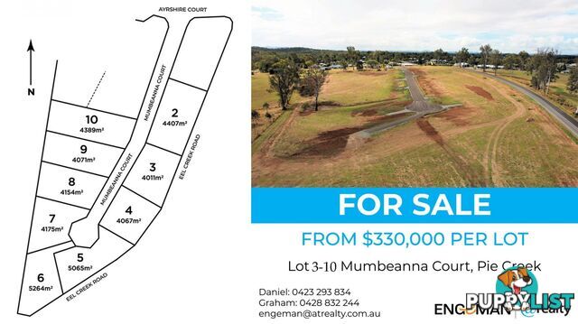 Lot 4, 5 and 9 Mumbeanna Court Pie Creek QLD 4570