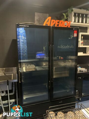 Skope Upright 2 Door fridges Black