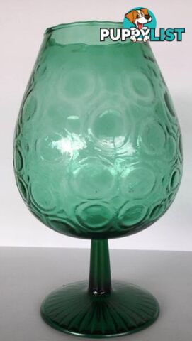 Vintage large Brandy Balloon glass H 31cm Green. 1 only