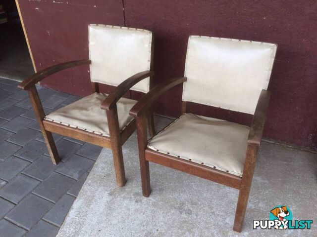 Mid century Armchairs x 2 Ready for restoration. Great project.