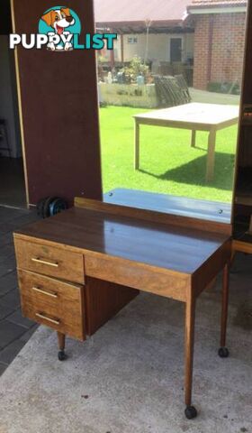 Vintage dressing table / Desk Solid timber frame. 2 drawers