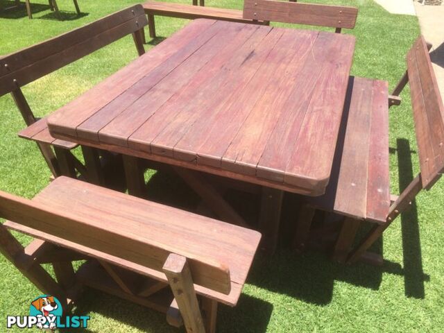 Solid Jarrah 5 piece outdoor setting