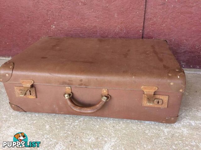 Vintage suitcase Old suitcase rust on metal work. 61cm x 40cm