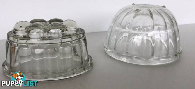 Vintage clear glass jelly moulds