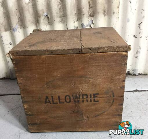 Vintage wooden crate Allowrie butter crate Old rustic wooden cra