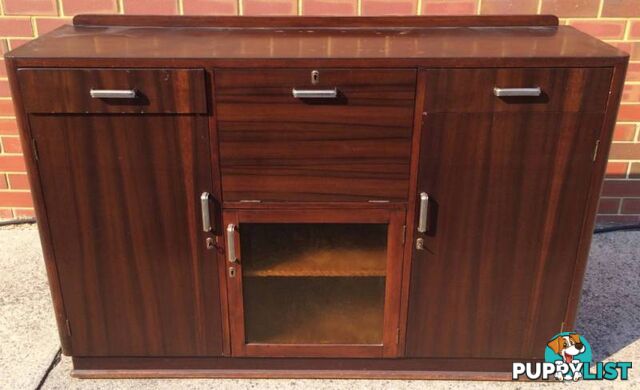 Art Deco Sideboard cocktail cabinet Showing signs of wear. L 15