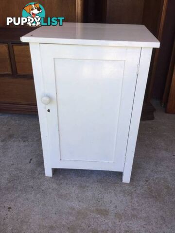 Vintage storage cabinet cupboard Jarrah frame and shelves Ply cov