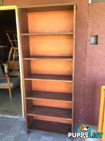 Bookcase Book shelf Jarrah Jarrah shelves & sides. Plywood back.