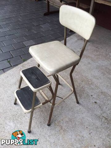 Vintage Step stool. Stool with 2 steps. Seat height 60cm Ha