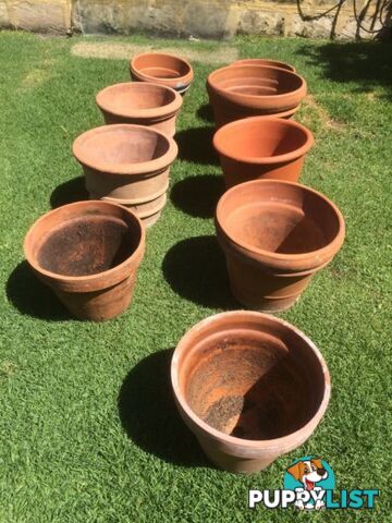 Terracotta plant pots X 10