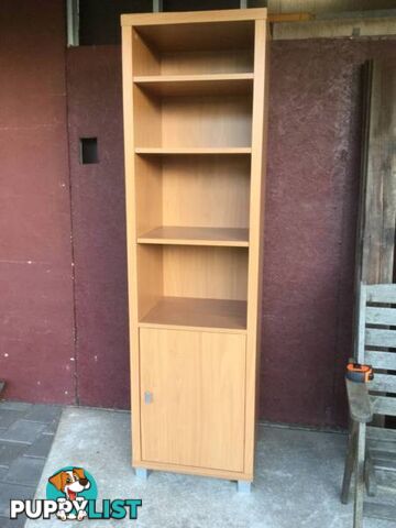 Bookcase Bookshelf with door H 190cm W 53cm H 44cm Good c