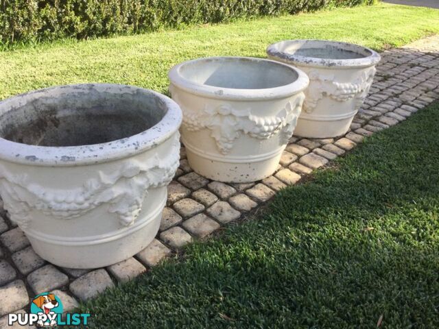 Vintage Concrete plant pot x 3