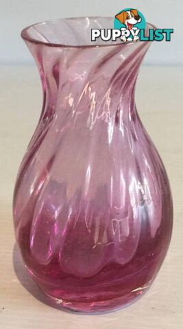 Caithness optical glass bud vase vintage Fluted glass