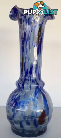 Large Vintage Venetian Splatter glass vase. 1960's H 32cm B