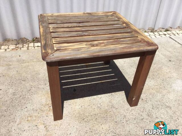 Outdoor coffee table rustic weathered Square table 80 x 80 x 62