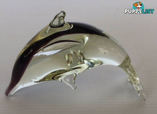 Murano dolphin small smoked colour With a strip of brown L 11