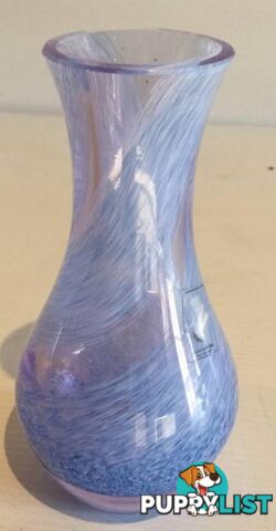 Caithness Rondo vase vintage Blue and white swirl H 12.5 cm