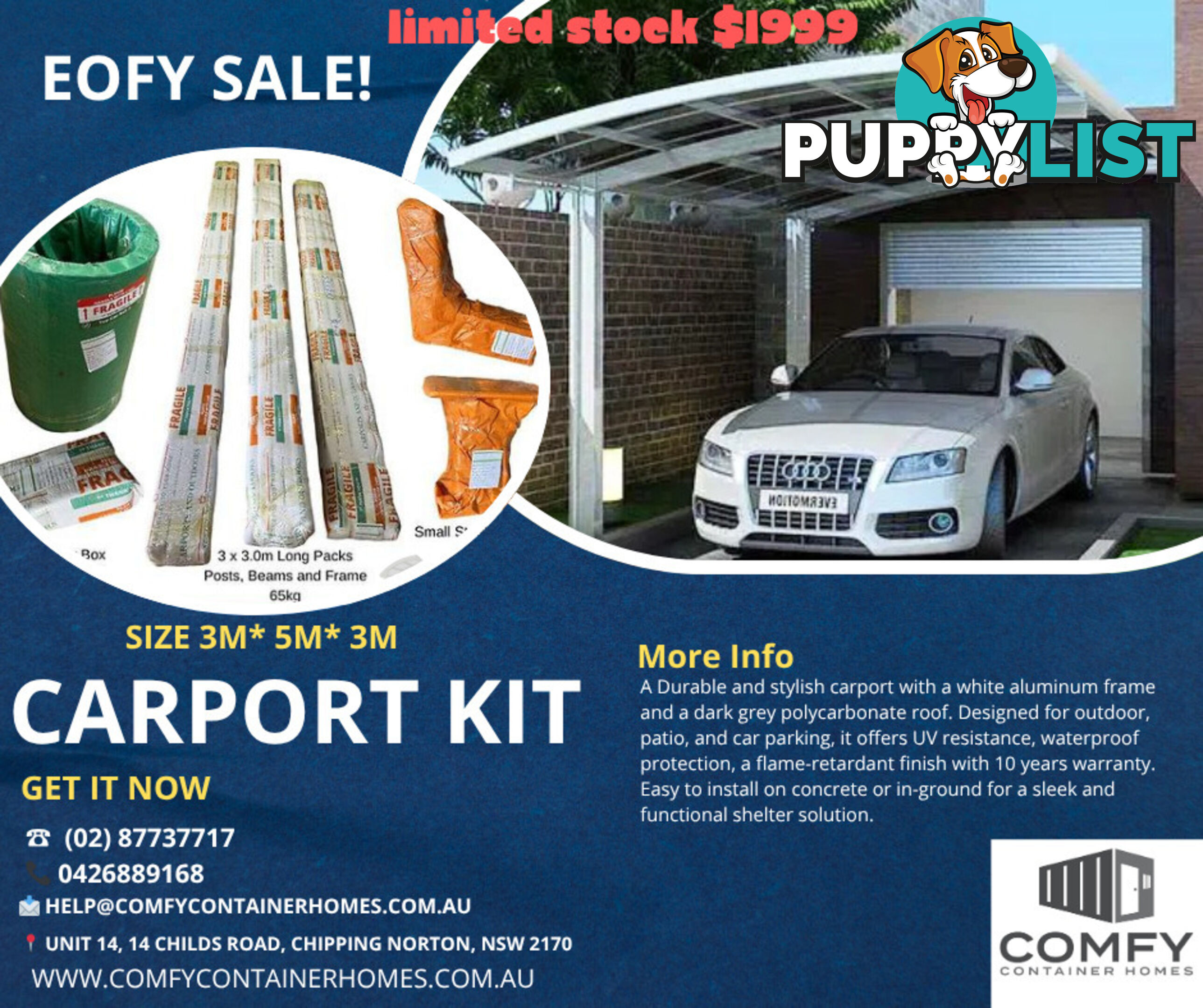 Durable Steel Carport kit - DIY & Delivered Australia-Wide